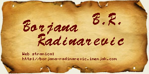 Borjana Radinarević vizit kartica